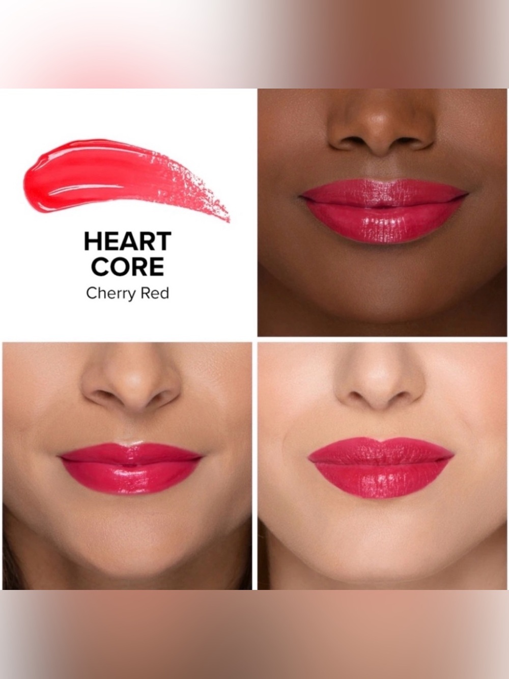 TOO FACED TOO FEMME HEART CORE LIPSTICK - Heart Core (cherry red) NIB